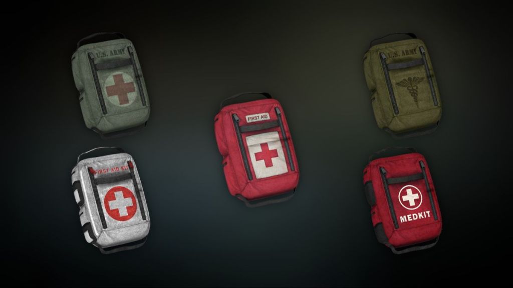 Different med kits available in the Extended Items Skin Pack mod for Left 4 Dead 2