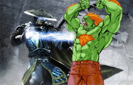 Street Fighter Shadowbox Art - Blanka vs. Ken