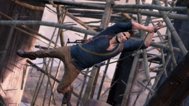 Drake swinging in Uncharted 4