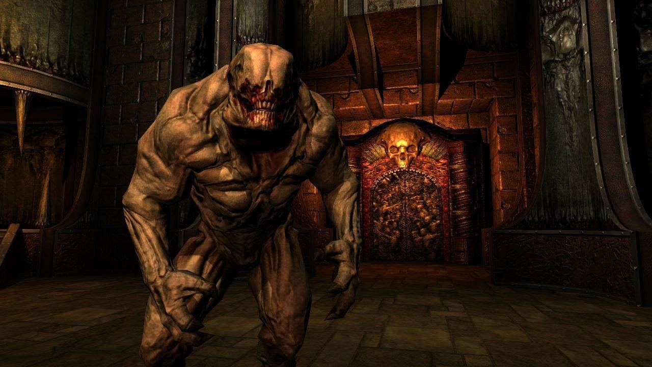 A scene from Doom 3, one of the top ten best Doom games of all time.