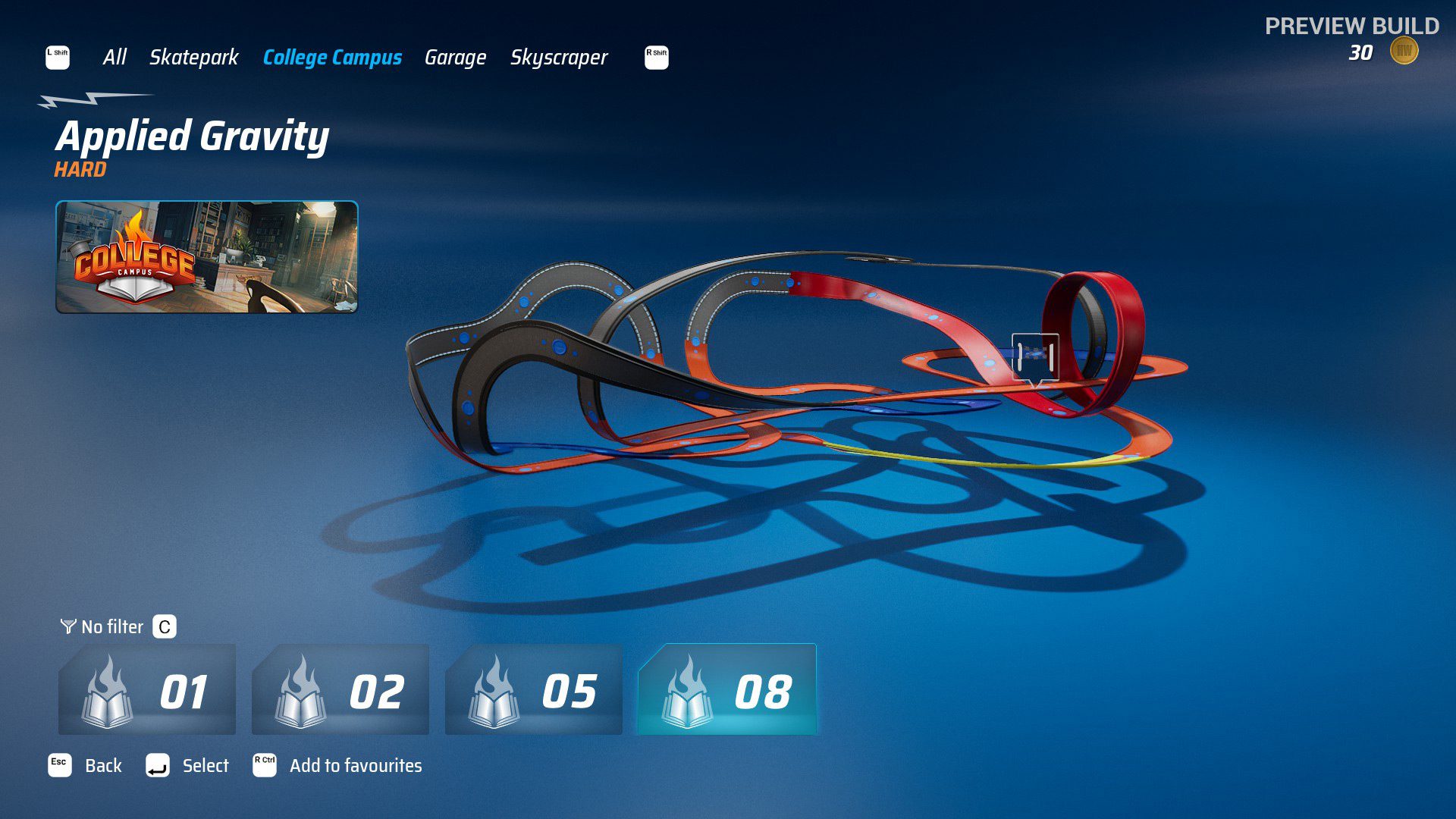 The Applied Gravity track in Hot Wheels Unleashed