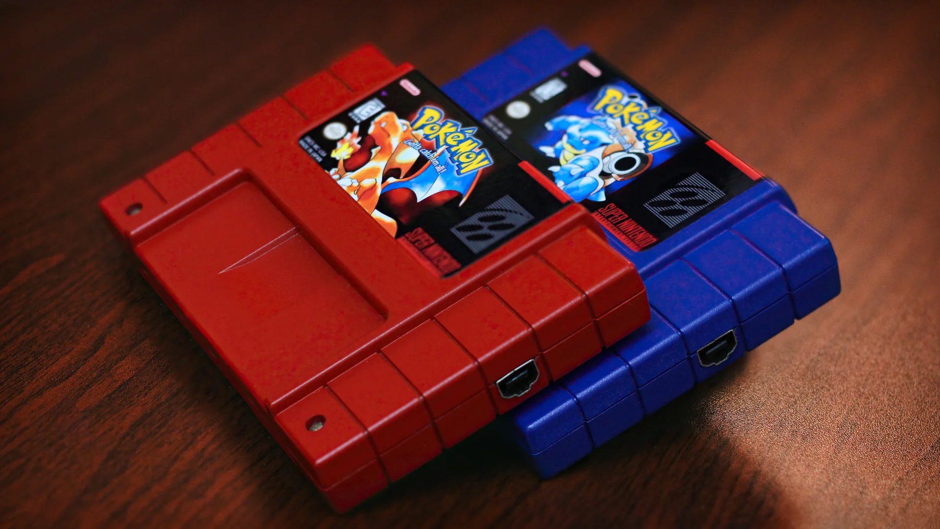 These Pokemon Red Blue SNES cartridges sure are sleek