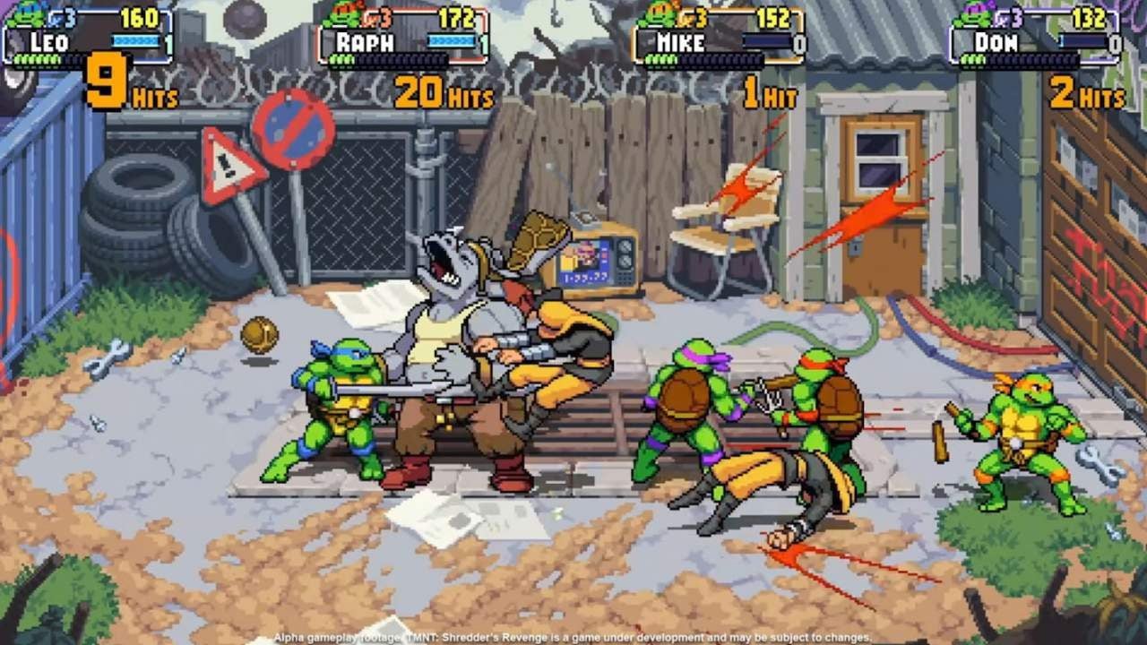 Pummeling Rocksteady in Teenage Mutant Ninja Turtles: Shredder's Revenge