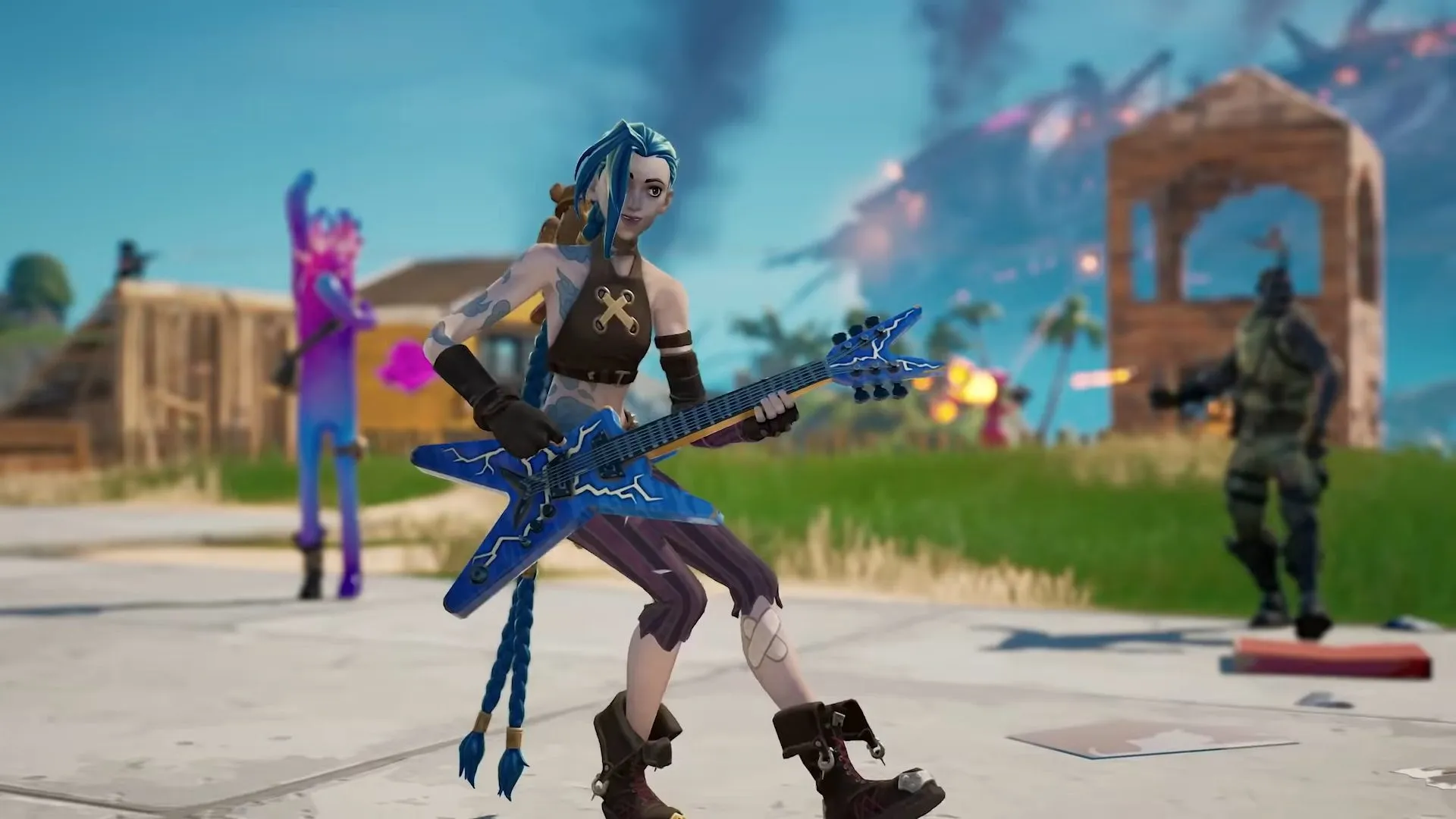 Fortnite meets League of Legends in a Jinx collab that actually fits