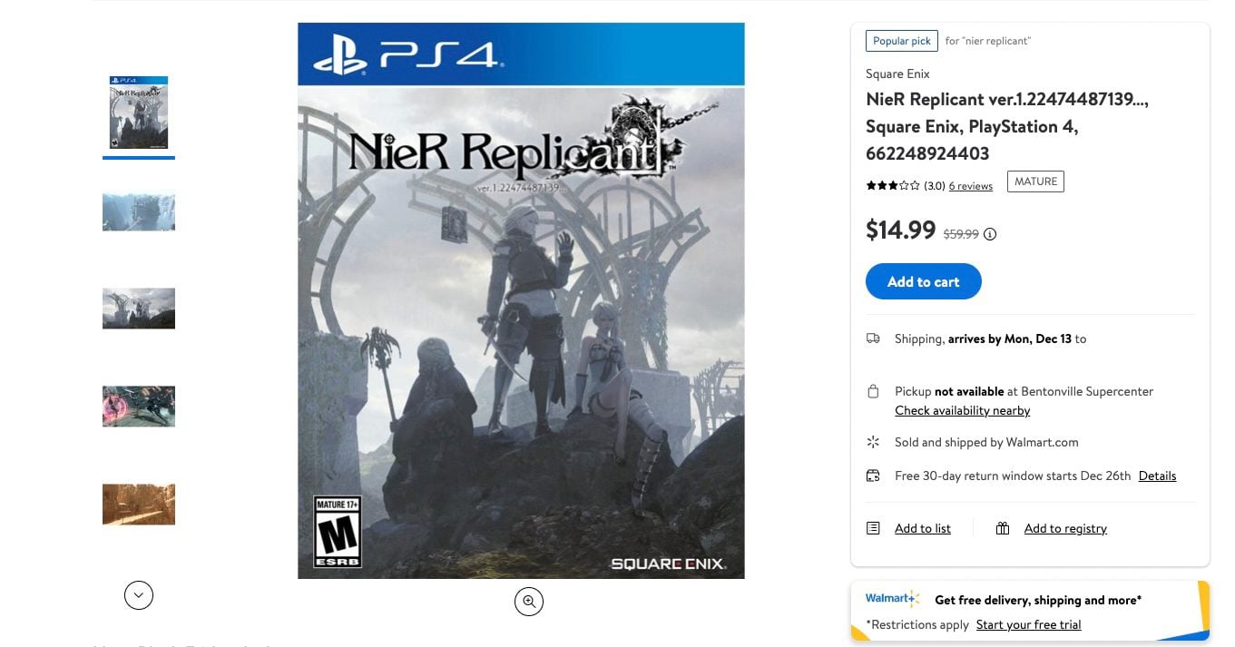 Nier Replicant Black Friday