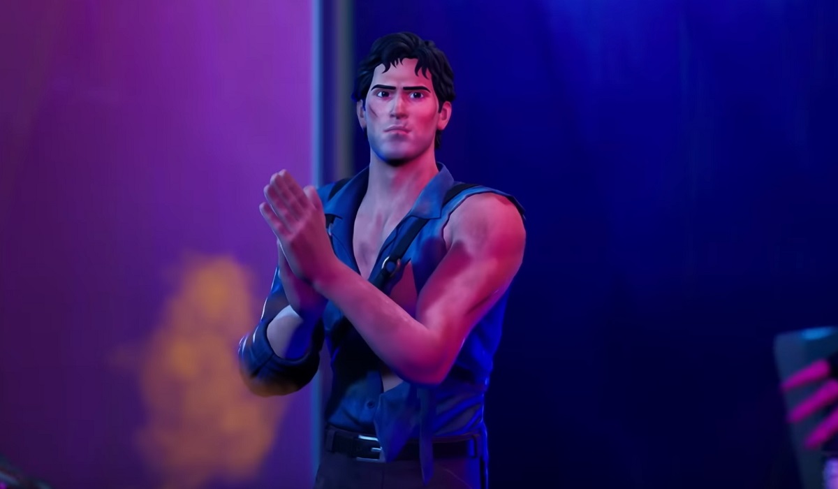 Fortnite character Ash Williams embraces the Evil Dead groovy