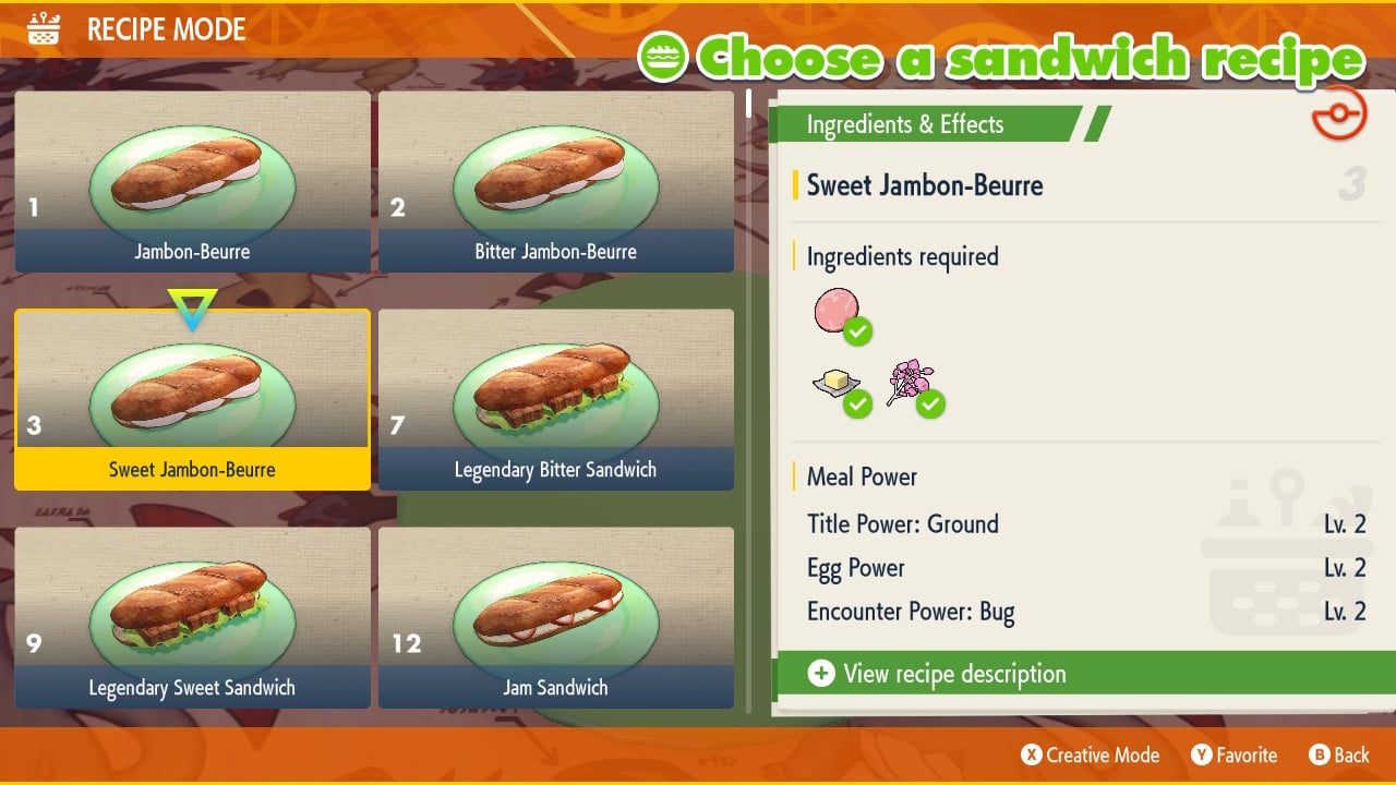 Item Drop Power Sandwich Recipes  Pokemon Scarlet and Violet (SV)｜Game8
