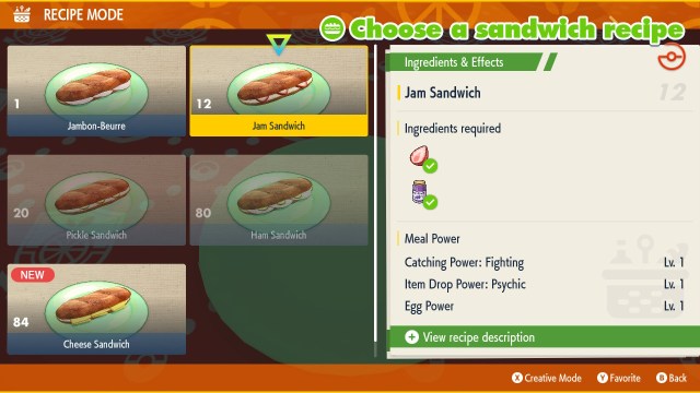 Pokemon Scarlet and Violet, Egg Power Sandwich/Food Guide - Recipes &  Levels