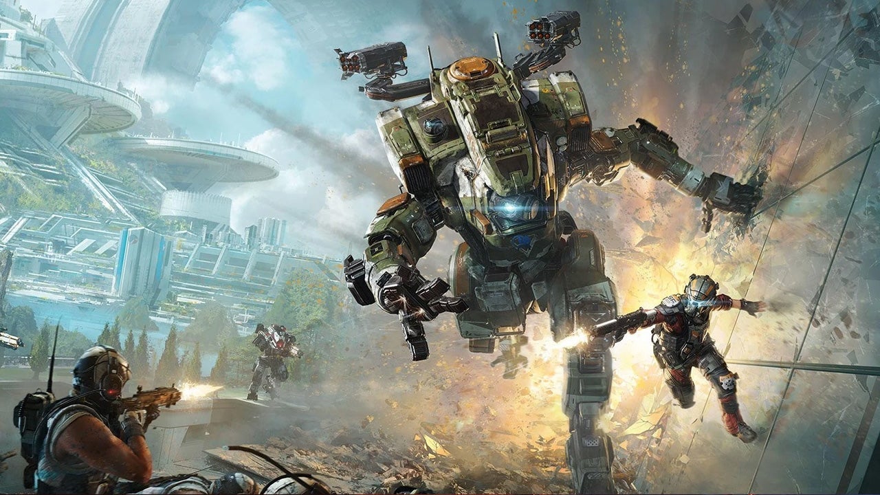 The Titanfall 2 mechs as they appear in EA key art