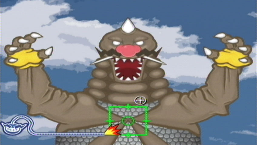 WarioWare: Smooth Moves Wario as Godzilla in a mini-game