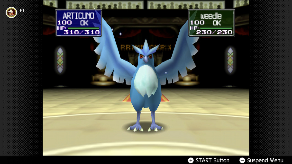 Articuno in Pokemon Stadium