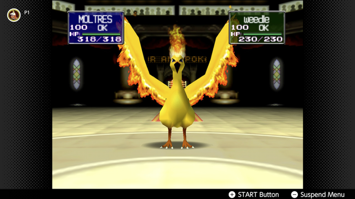 Moltres in Pokemon Stadium