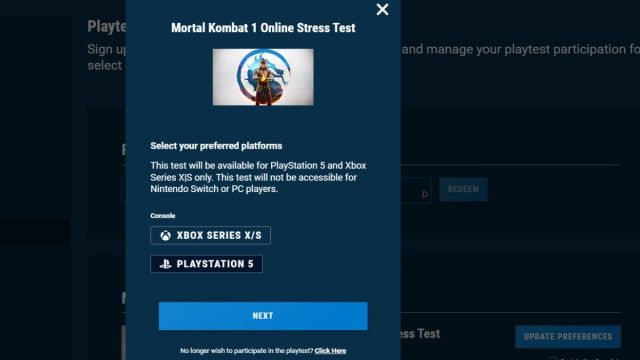 Mortal Kombat 1 opens registrations for upcoming online stress test