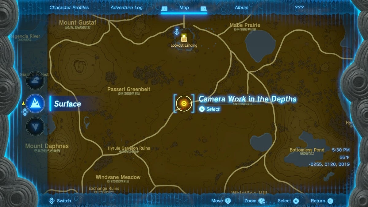 Unlocking camera location in Tears of the Kingdom