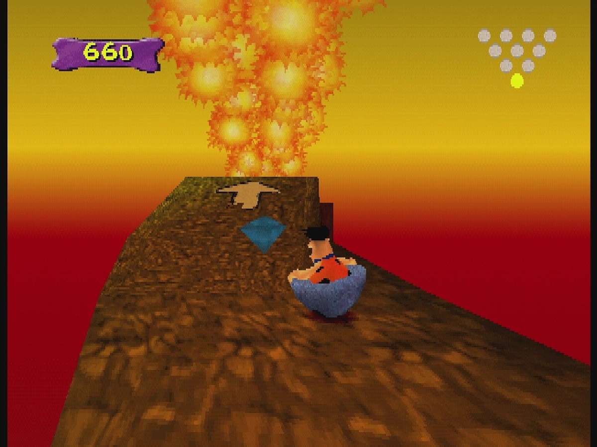 The Flintstones: Bedrock Bowling volcano level