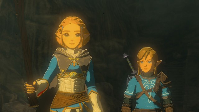 Link and Zelda walking together in the intro to The Legend of Zelda: Tears of the Kingdom