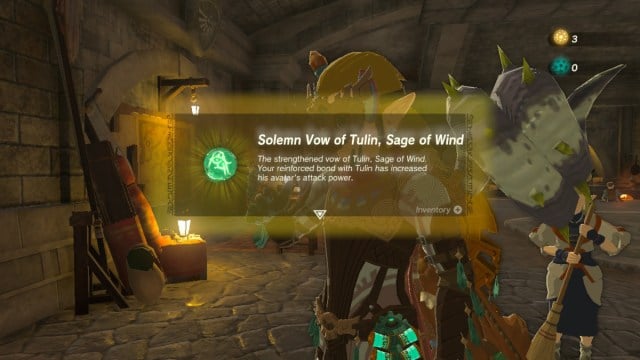 Solemn vow of Tulin in The Legend of Zelda: Tears of the Kingdom