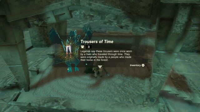 Trousers of Time in The Legend of Zelda: Tears of the Kingdom.