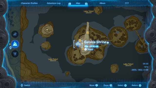 gatakis shrine on the map in tears of the kingdom