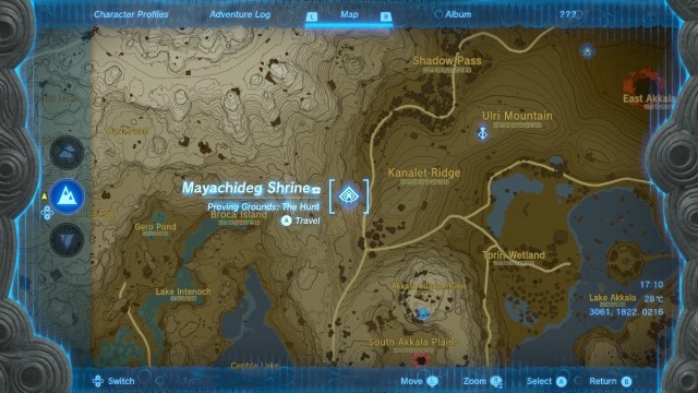 mayachideg shrine on the map in tears of the kingdom