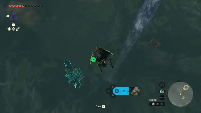 Link gliding in Tears of the Kingdom