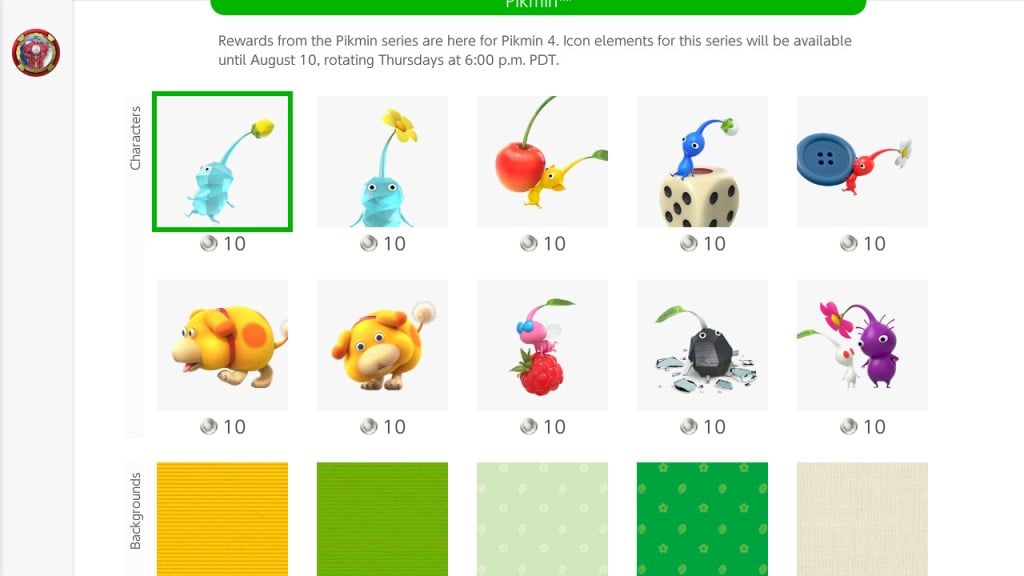 My Nintendo Pikmin 4 icons