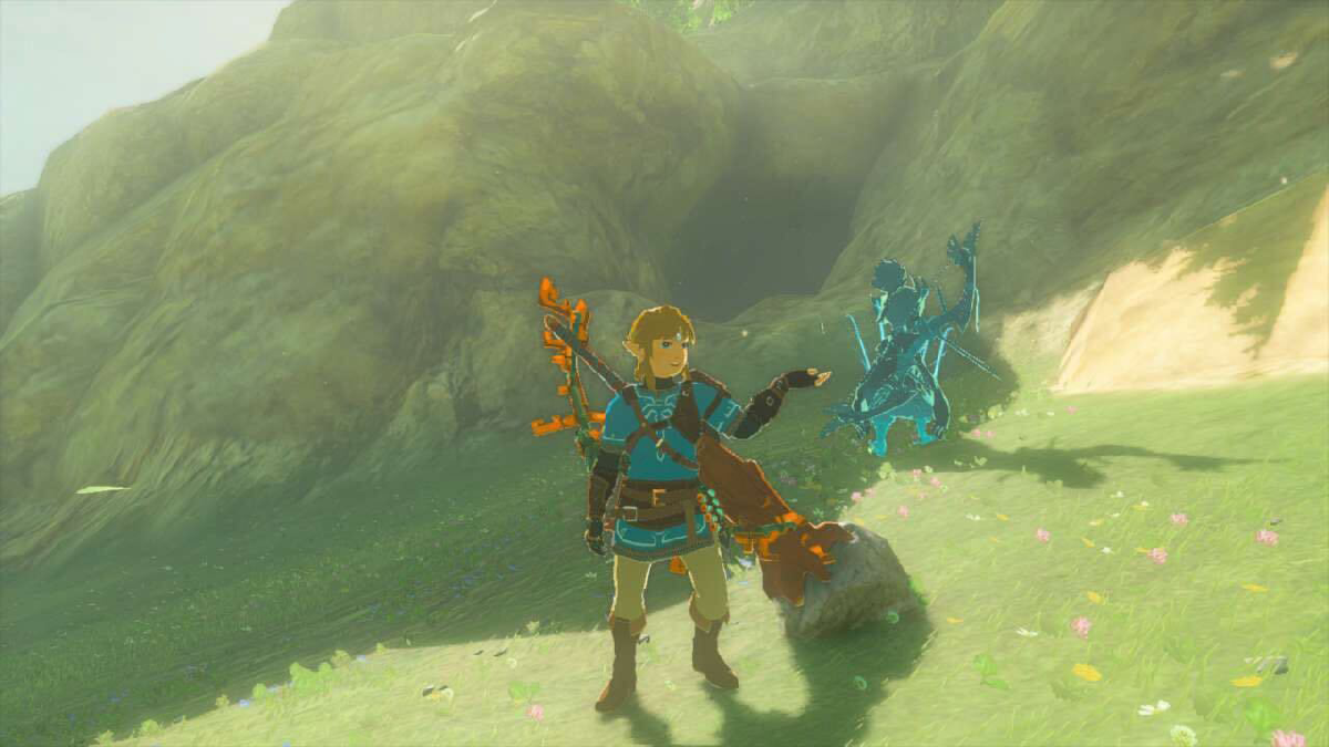 Link standing on Satori Mountain in Tears of the Kingdom
