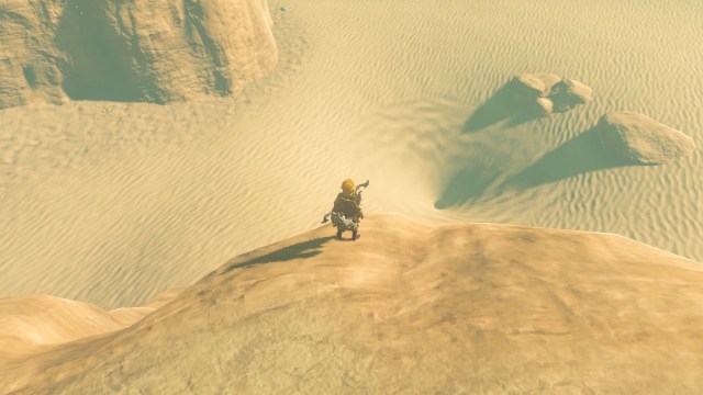 Remolino del desierto de Gerudo que conduce al santuario de Chichim en The Legend of Zelda: Tears of the Kingdom.