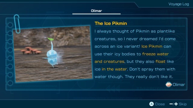 Descripción de Ice Pikmin en Pikmin 4.