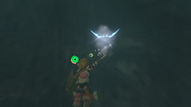 Link aiming at Ice Keese in The Legend of Zelda: Tears of the Kingdom.