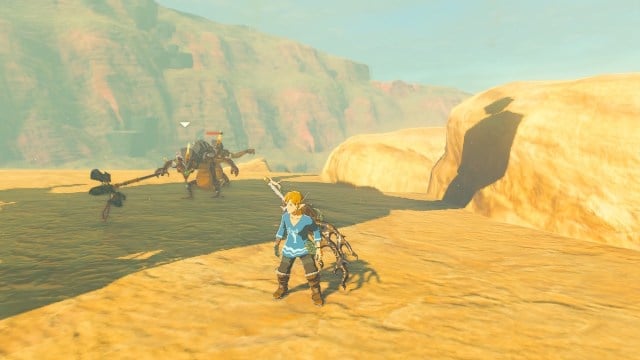 Link in Fire Breath Lizalfos camp in The Legend of Zelda: Tears of the Kingdom.