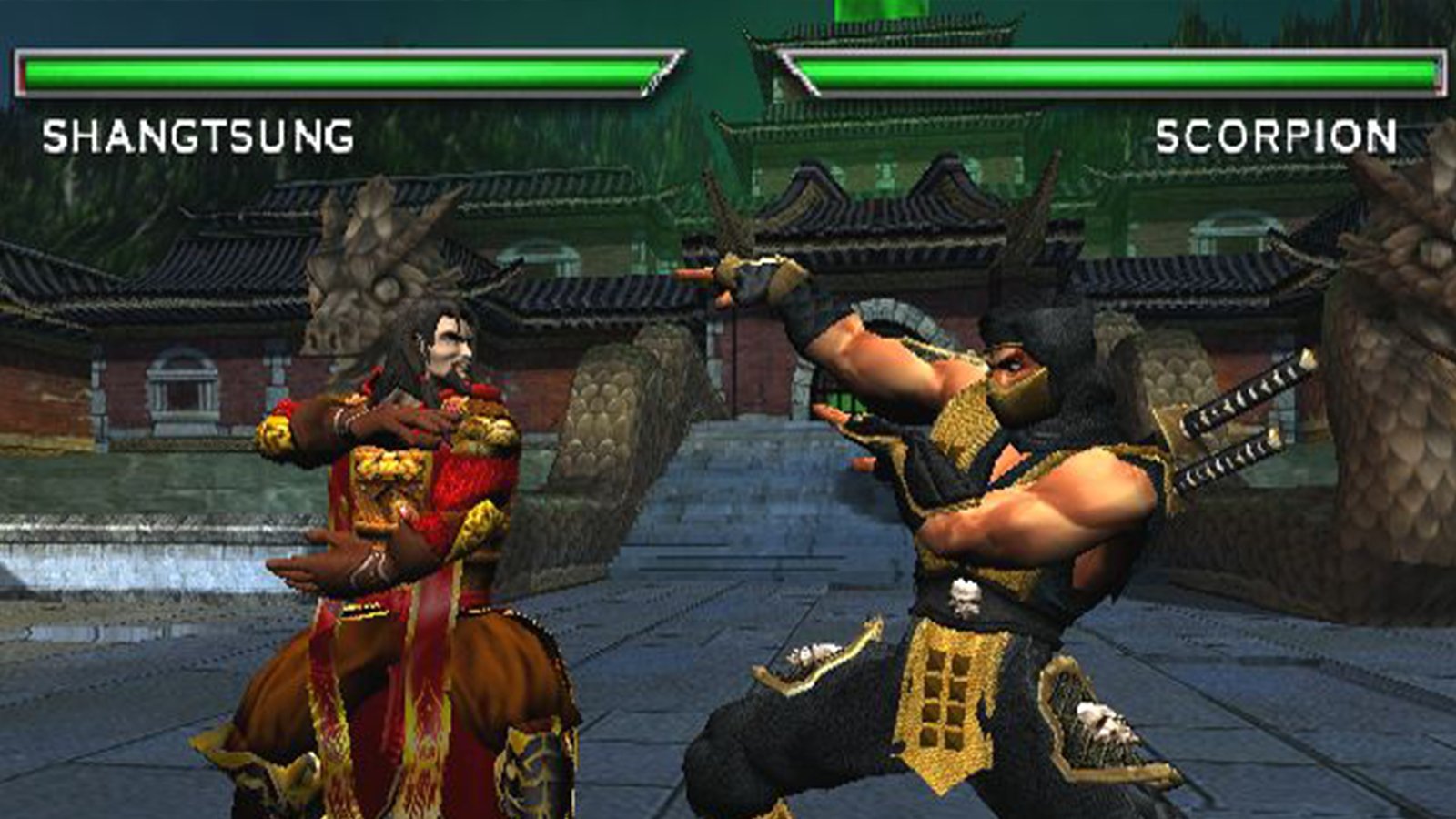 Scorpion vs Shang Tsung in MK Deadly alliance