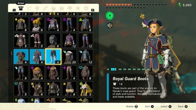 Link in Royal Guard Armor set in The Legend of Zelda: Tears of the Kingdom.