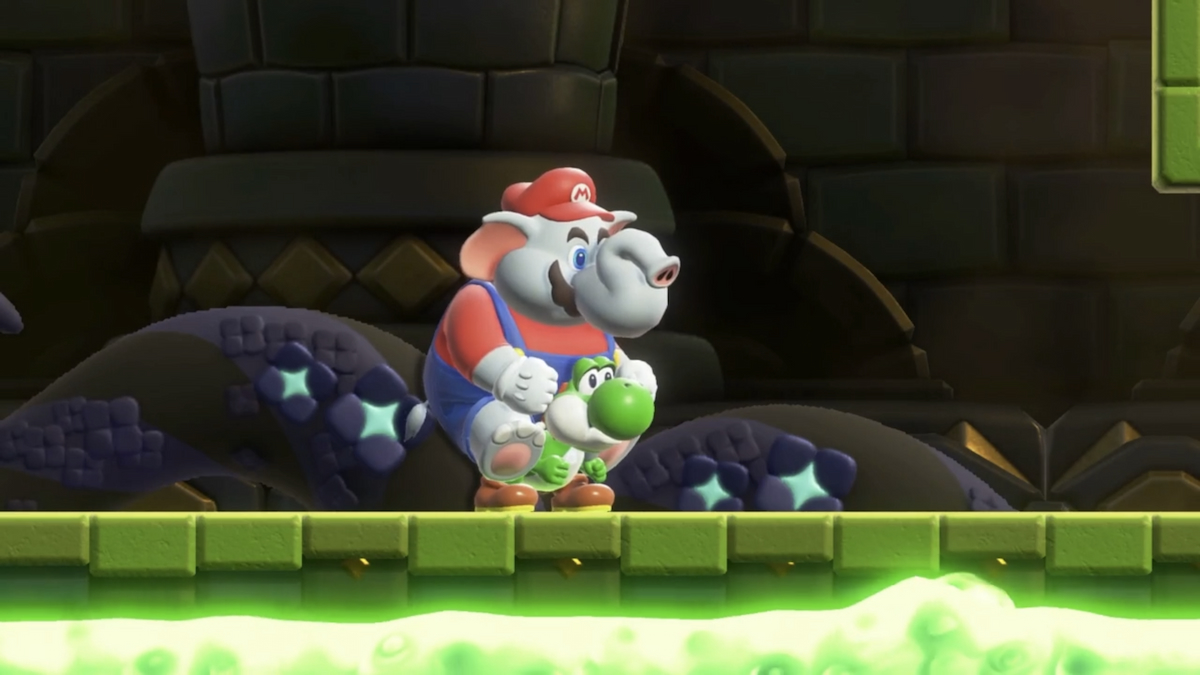 Elefant Mario reitet Yoshi