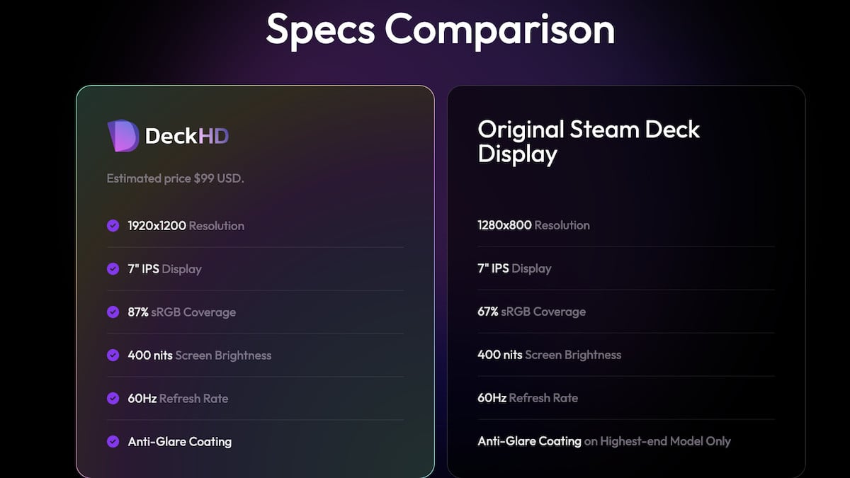 DeckHD specs.