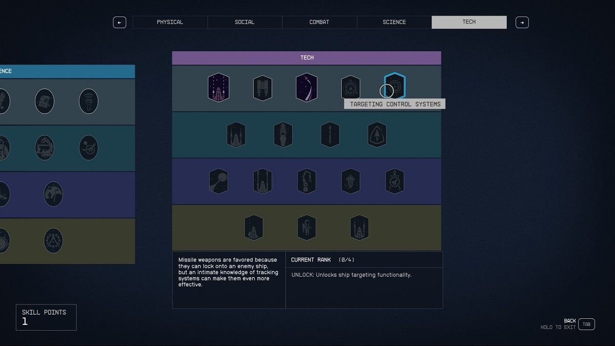 You'll need the Targeting Control Systems skill to target engines in Starfield