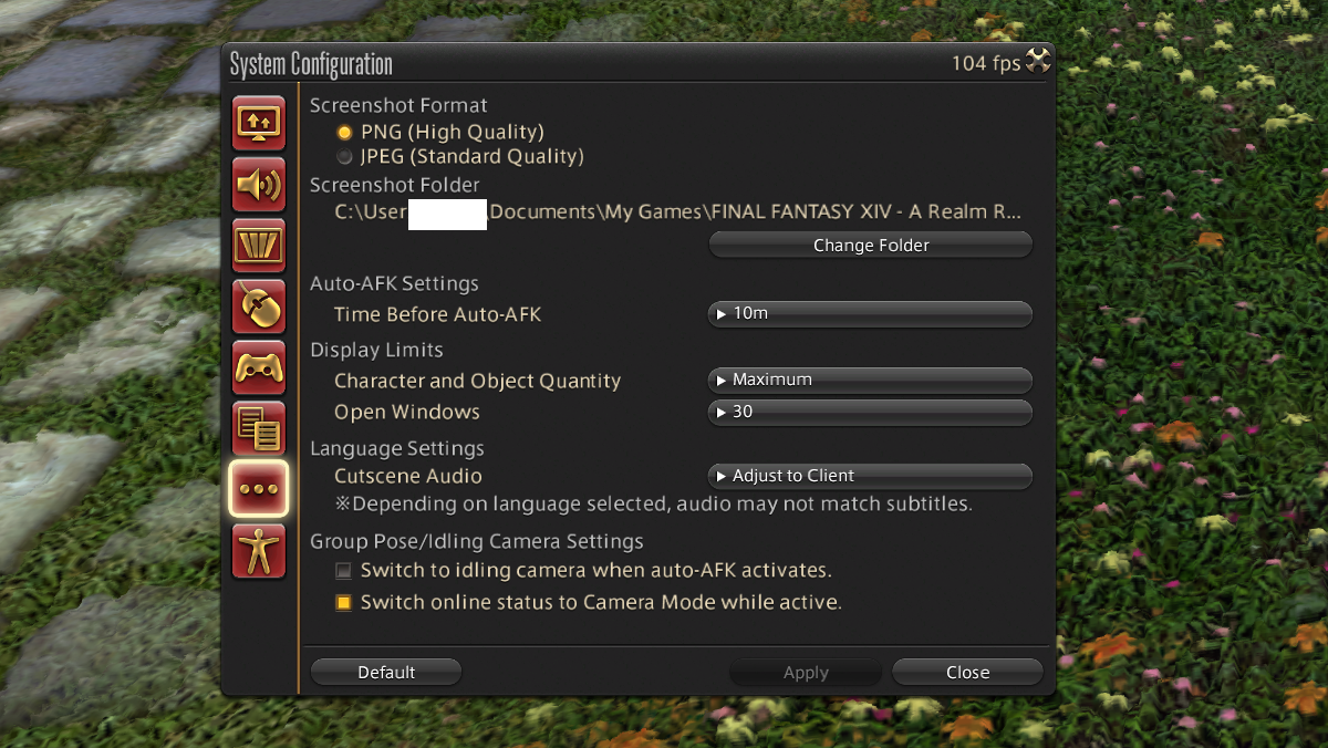 FFXIV Screenshot folder default save location on PC