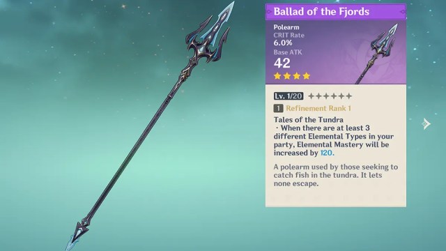 Ballad of the Fjords battle pass weapon and effect in Genshin Impact