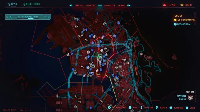 lizzie's mox bar on the map in cyberpunk 2077