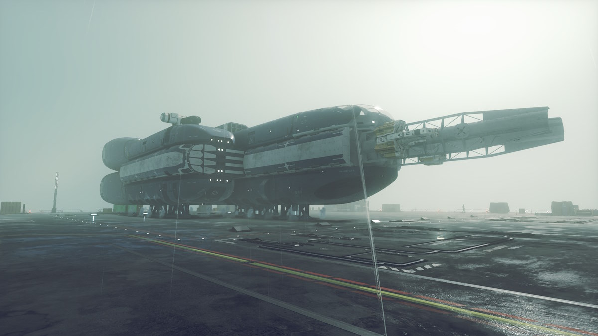 Where to get Narwhal class c spaceship in Starfield in the rain at Neon