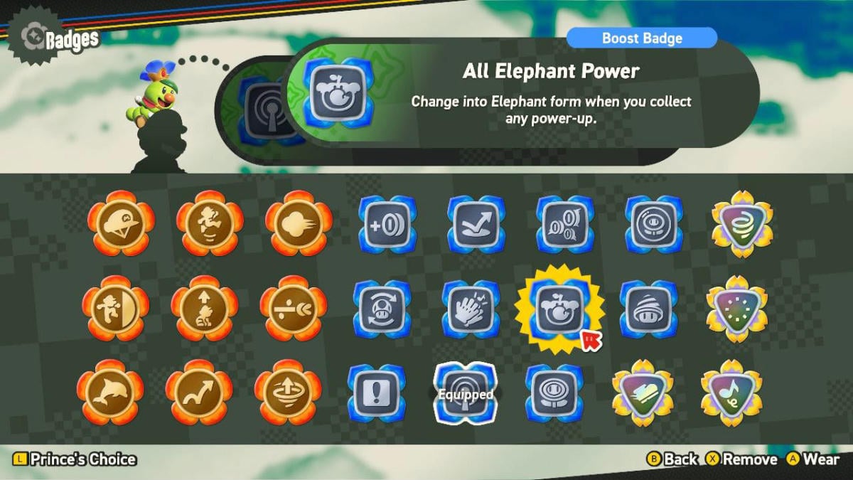 All Elephant Power Badge Description in Super Mario Bros. Wonder