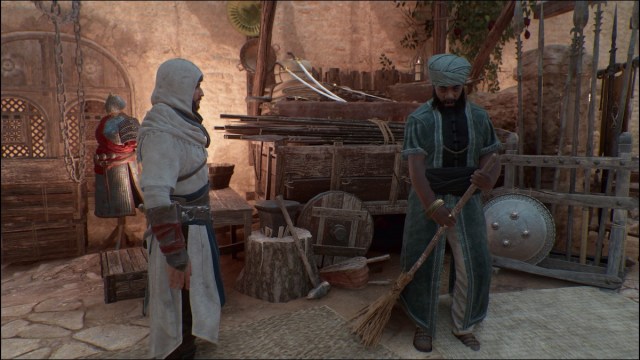 Blacksmith and Basim in Assassin's Creed Mirage