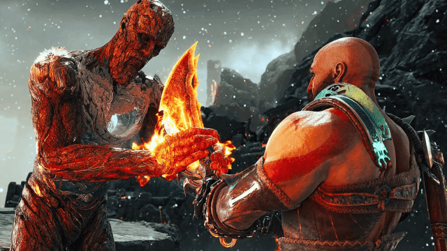 Surtr und Kratos in GOW Ragnarok