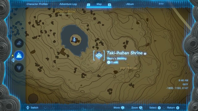 taki-ihaban shrine on the map in tears of the kingdom