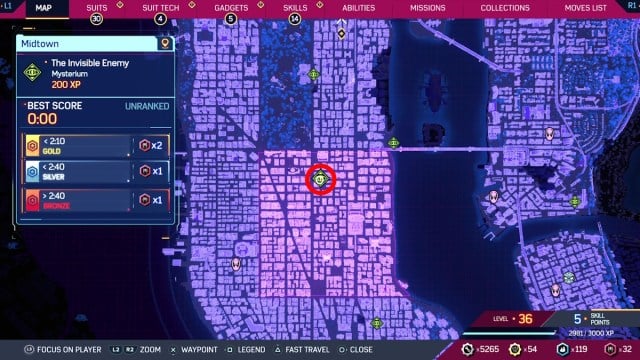 All Mysterium locations in Spider-Man 2 midtown map location