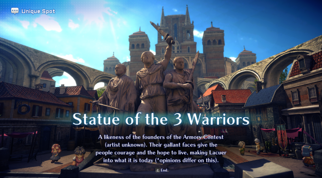 The Statue of the 3 Warriors location rewards you with EXP and Scrolls of Power. 