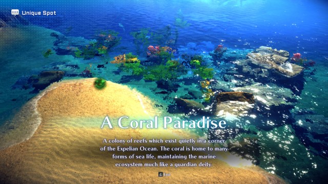 A Coral Paradise, located on the Expel World Map along a sandy beach