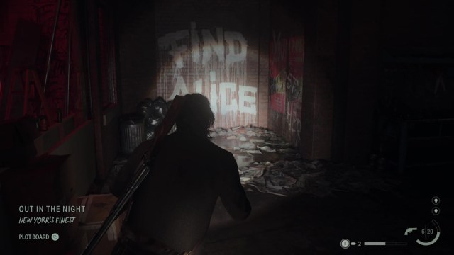 stuck in the 'Out in the Night' Alan Wake 2 find alice graffiti