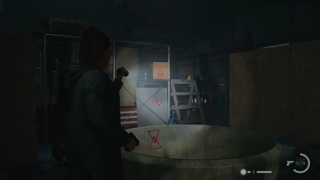 Saga Anderson workshop puzzle in Alan Wake 2.