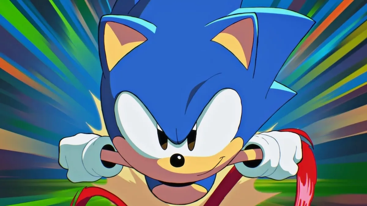 Sonic mit einem selbstgefälligen Grinsen in Sonic Mania.